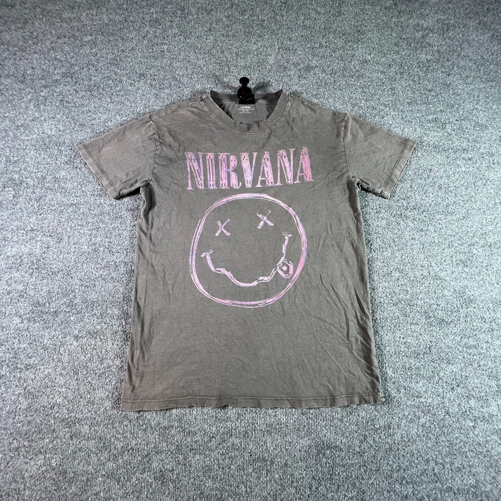 Nirvana T-Shirt Mens XS Gray Cotton Graphic Rock Band Music Tee Cotton On